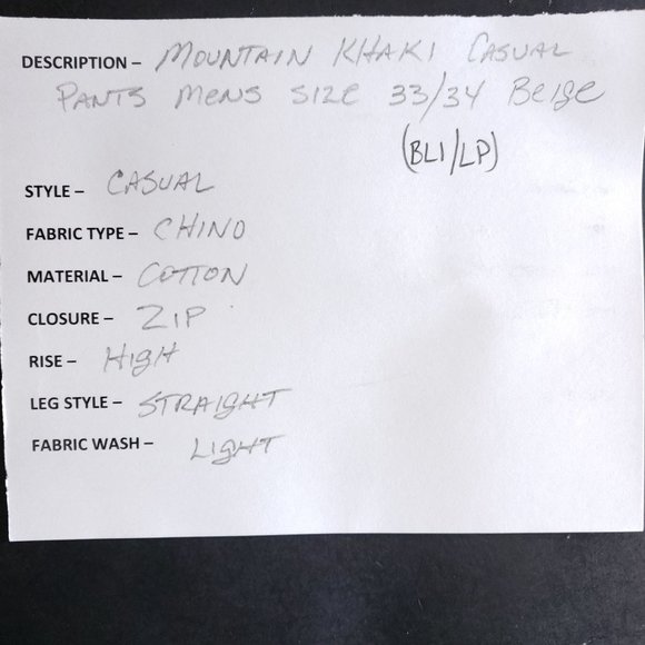 Mountain Khakis Casual Pants Size 33/34 High Rise - Picture 7 of 7